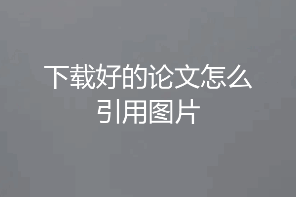 下载好的论文怎么引用图片