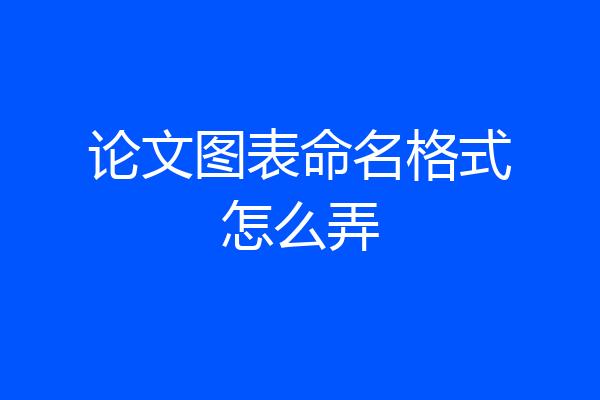 论文图表命名格式怎么弄