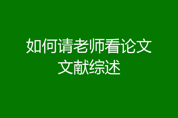 如何请老师看论文文献综述