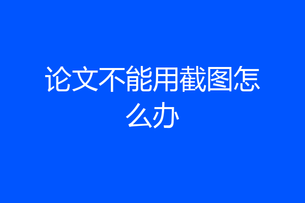 论文不能用截图怎么办