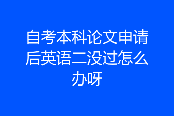 自考本科论文申请后英语二没过怎么办呀
