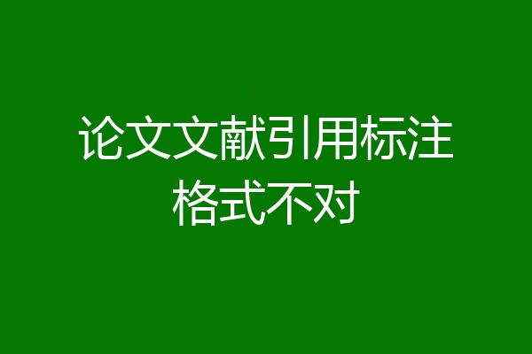 论文文献引用标注格式不对