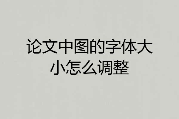 论文中图的字体大小怎么调整