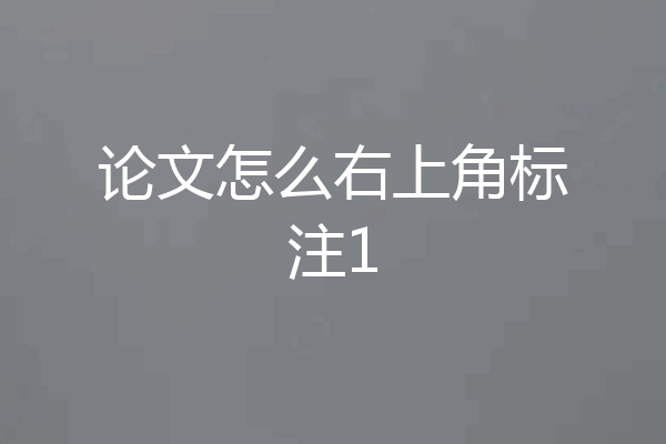 论文怎么右上角标注1