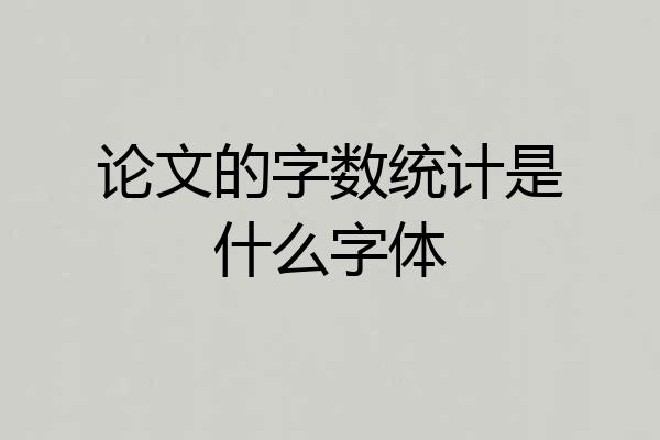 论文的字数统计是什么字体