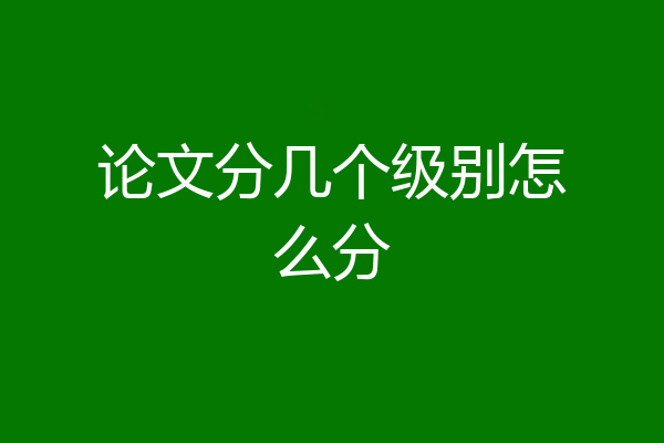 论文分几个级别怎么分