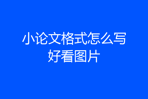 小论文格式怎么写好看图片