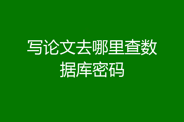 写论文去哪里查数据库密码