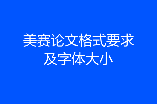 美赛论文格式要求及字体大小