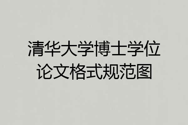 清华大学博士学位论文格式规范图