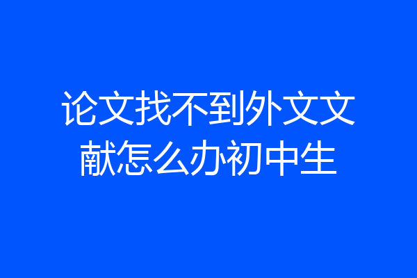 论文找不到外文文献怎么办初中生
