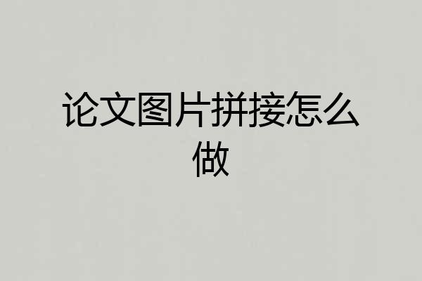 论文图片拼接怎么做