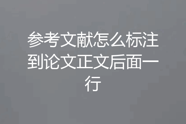 参考文献怎么标注到论文正文后面一行