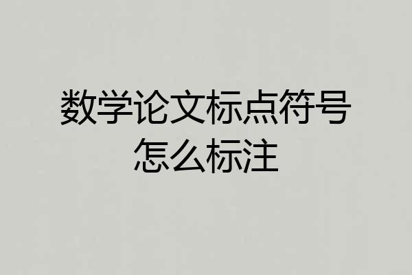 数学论文标点符号怎么标注