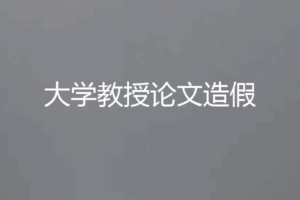 大学教授论文造假