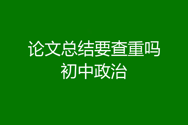 论文总结要查重吗初中政治
