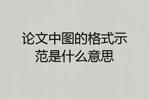论文中图的格式示范是什么意思