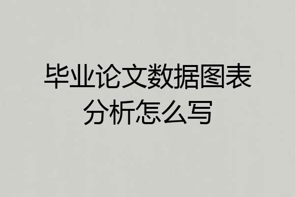 毕业论文数据图表分析怎么写