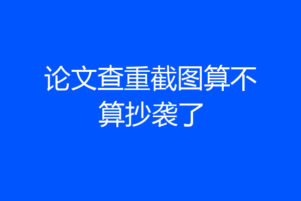 论文查重截图算不算抄袭了