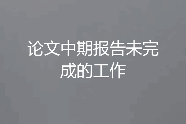 论文中期报告未完成的工作