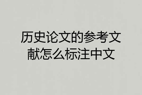 历史论文的参考文献怎么标注中文