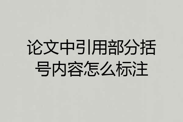 论文中引用部分括号内容怎么标注
