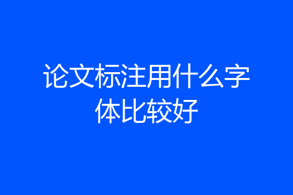 论文标注用什么字体比较好