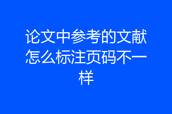 论文中参考的文献怎么标注页码不一样