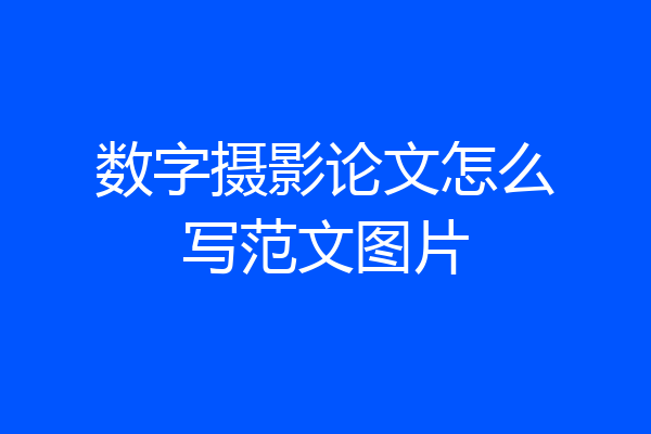 数字摄影论文怎么写范文图片