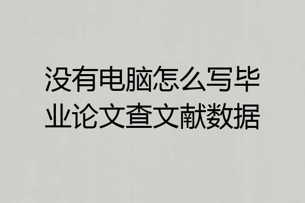没有电脑怎么写毕业论文查文献数据