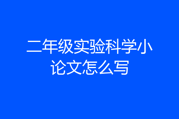 二年级实验科学小论文怎么写