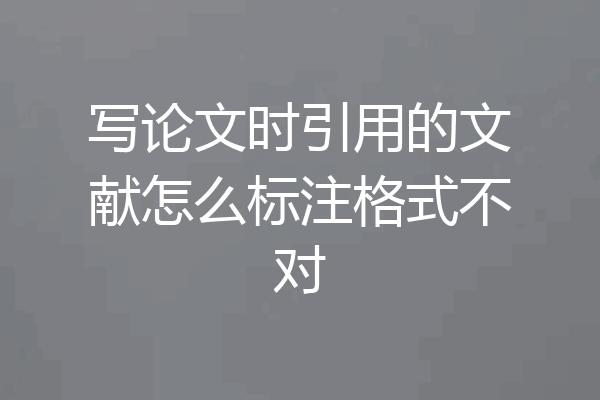写论文时引用的文献怎么标注格式不对