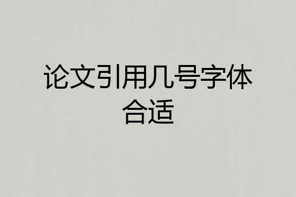 论文引用几号字体合适