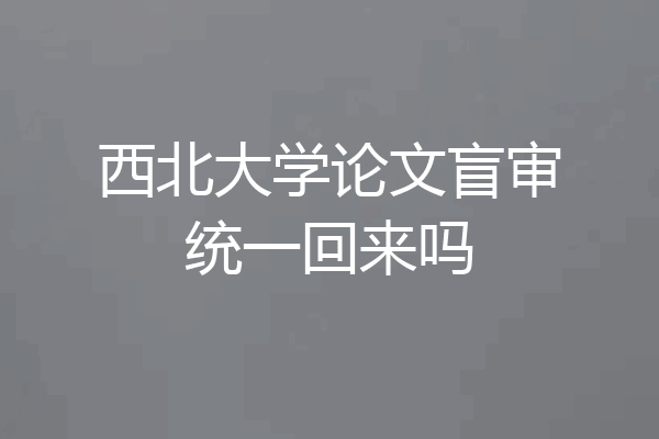 西北大学论文盲审统一回来吗