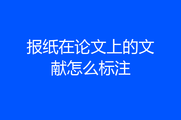 报纸在论文上的文献怎么标注
