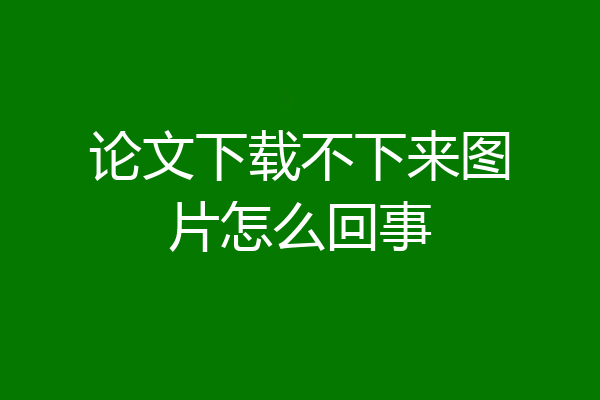 论文下载不下来图片怎么回事