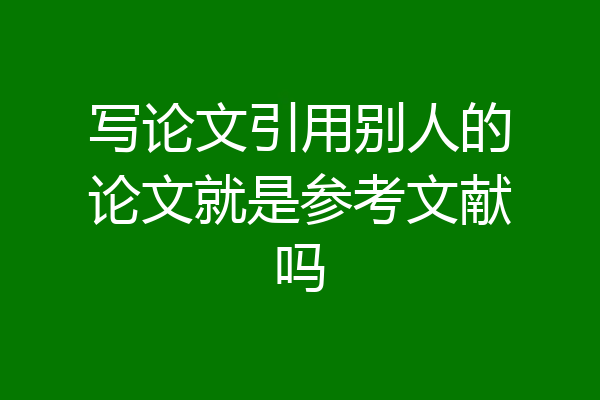 写论文引用别人的论文就是参考文献吗