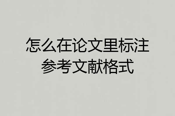 怎么在论文里标注参考文献格式