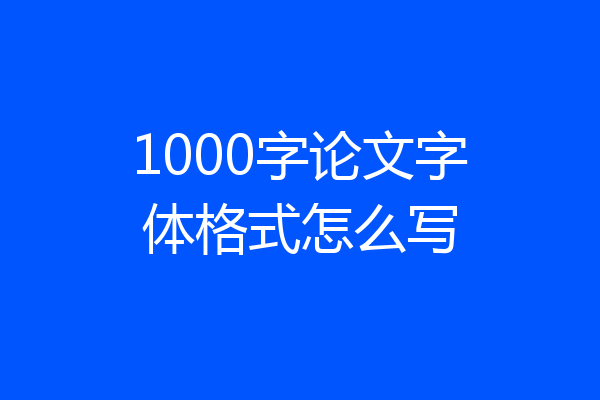 1000字论文字体格式怎么写