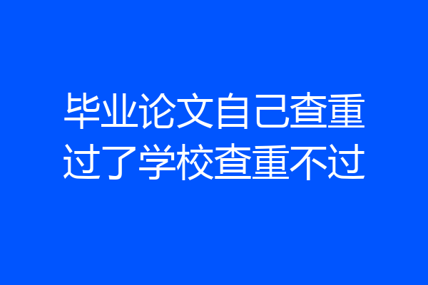 毕业论文自己查重过了学校查重不过