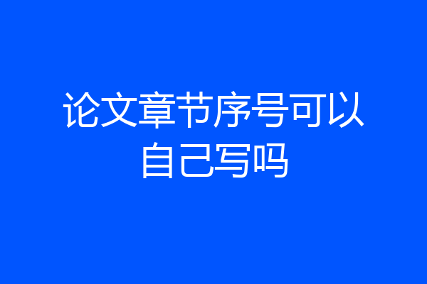 论文章节序号可以自己写吗
