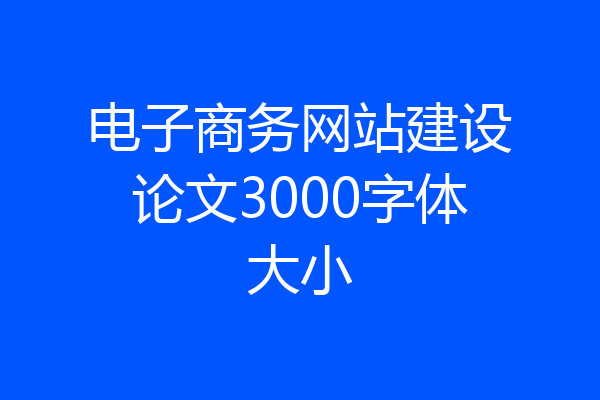 电子商务网站建设论文3000字体大小