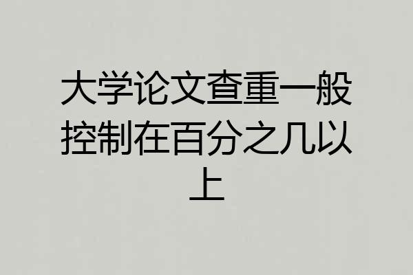 大学论文查重一般控制在百分之几以上