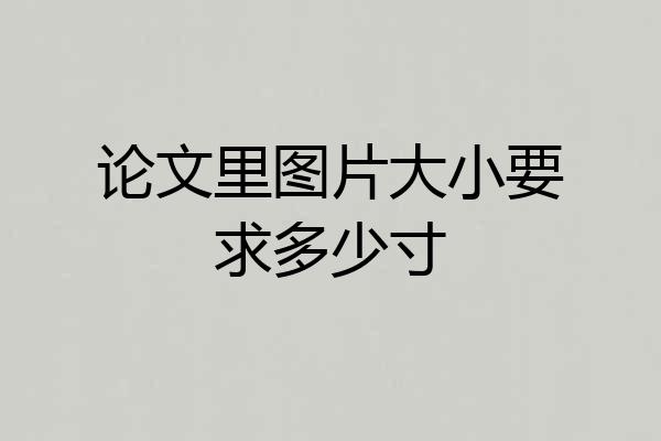 论文里图片大小要求多少寸