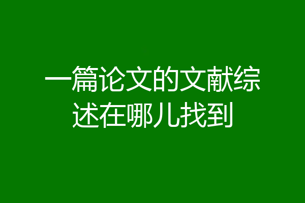 一篇论文的文献综述在哪儿找到