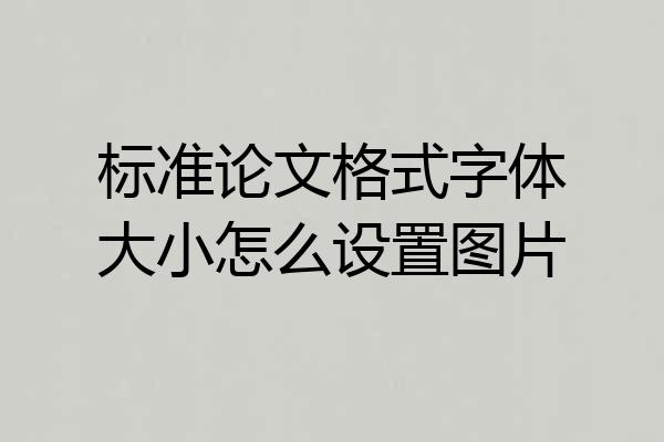 标准论文格式字体大小怎么设置图片
