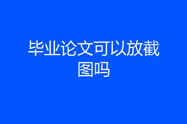 毕业论文可以放截图吗