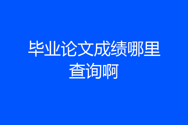 毕业论文成绩哪里查询啊
