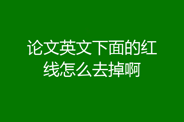 论文英文下面的红线怎么去掉啊