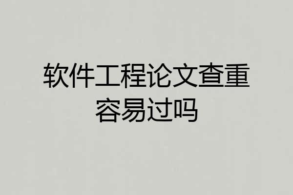 软件工程论文查重容易过吗